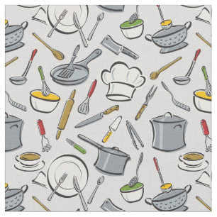 Tissu Motif d'outils de cuisine