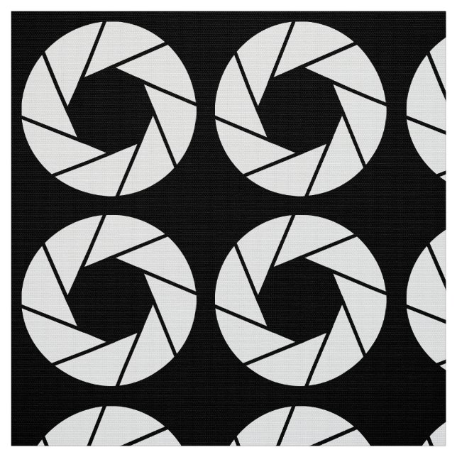 Tissu Motif d'ouverture - Blanc sur noir (Échantillon)