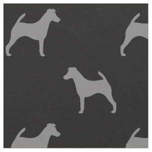 Tissu Motif doux de silhouettes de Fox Terrier