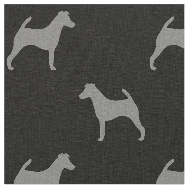 Tissu Motif doux de silhouettes de Fox Terrier (Fermer)