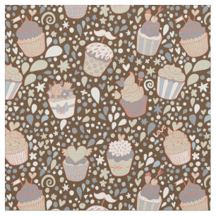 Tissu Motif doux fait de petits gâteaux savoureux