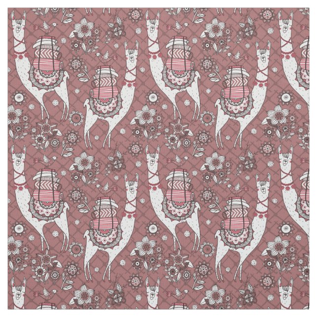 Tissu Motif drôle de lamas (Échantillon)