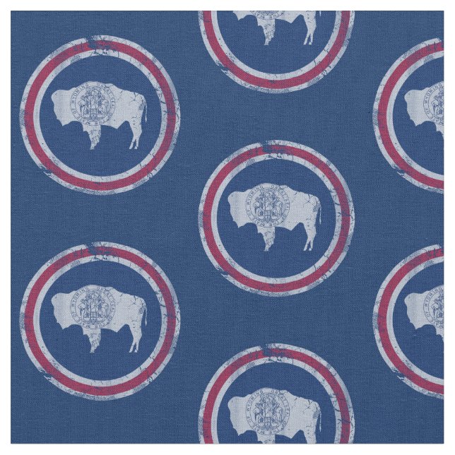 Tissu Motif du drapeau du Wyoming Vintage (Fermer)