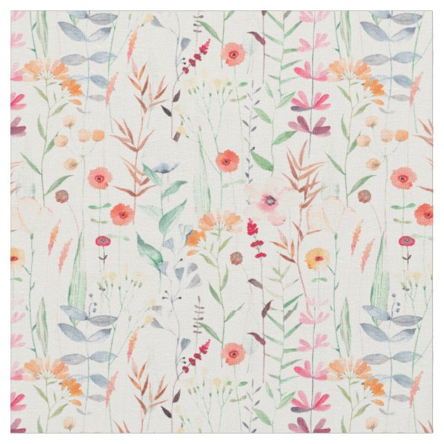 Tissu Motif du jardin de fleurs Pastel (Fermer)