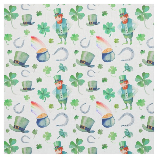 Tissu Motif du jour de St Patrick d'aquarelle (Échantillon)