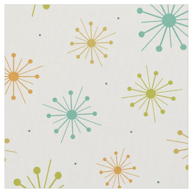Tissu Motif du milieu du siècle des feux d'artifice (Fermer)
