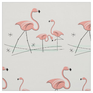 Tissu Motif du trio 2 de Flamants roses grand