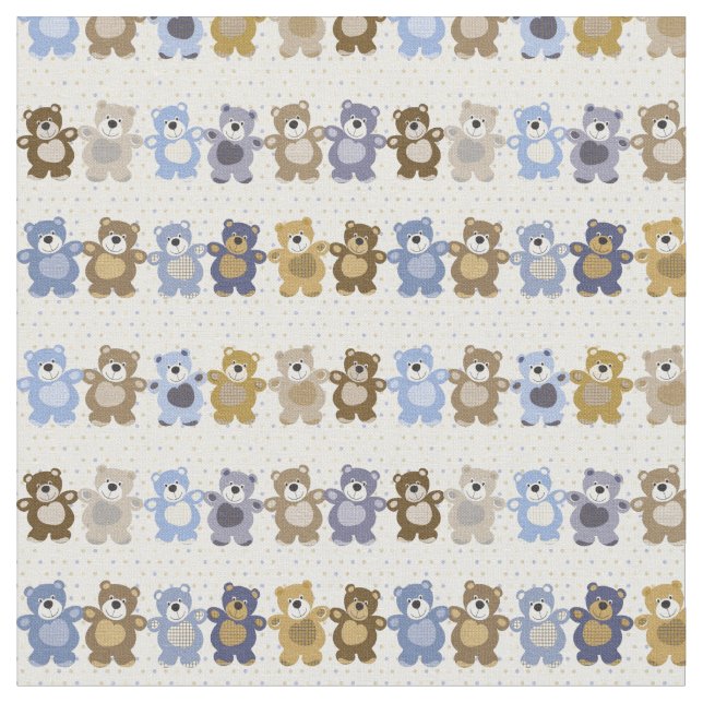 Tissu motif d'un ours de nounours de jouet (Fermer)