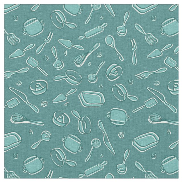 Tissu Motif d'ustensiles de cuisine (Fermer)