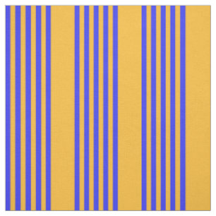 Tissu Motif électrique bleu et jaune cinq bandes