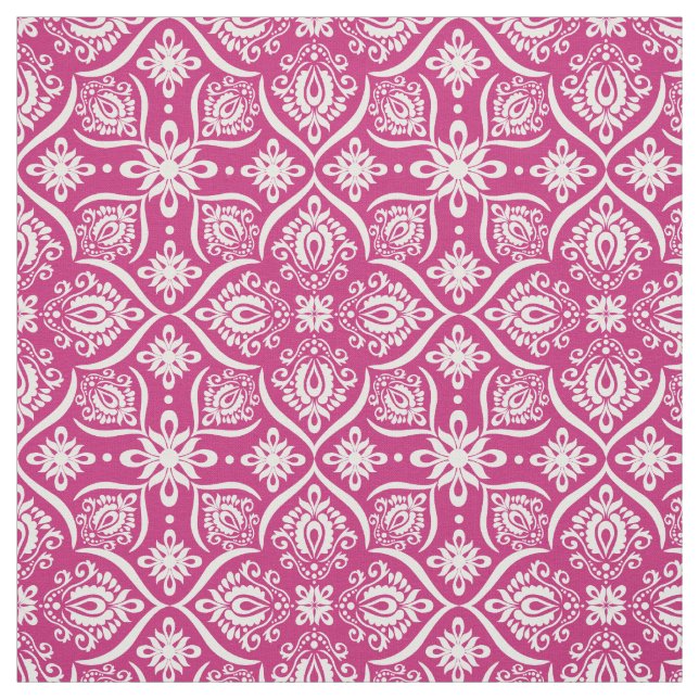 Tissu Motif élégant | de damassé rose et blanc (Échantillon)