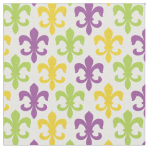 Tissu Motif élégant Fleur de Lis Mardi Gras