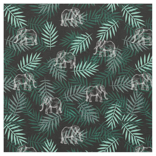 Tissu Motif Éléphant (Fermer)