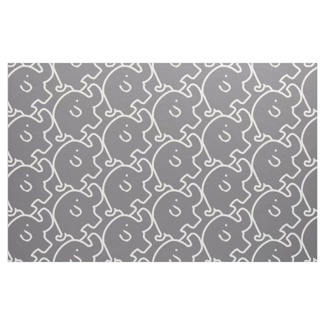Tissu Motif Eléphants gris mou (Fat Quarter)