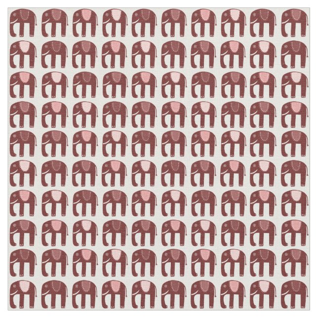 Tissu Motif Eléphants rose doux (Fermer)