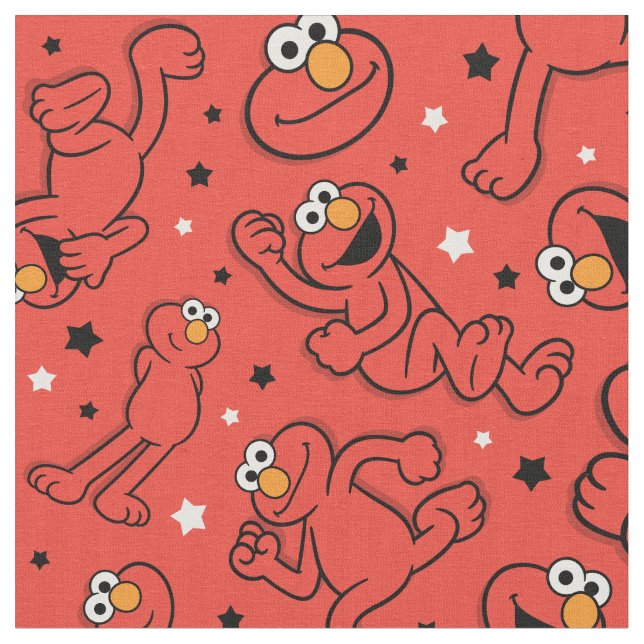 Tissu Motif Elmo Dancing Rouge (Fermer)