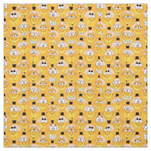 Tissu Motif Emoji 😀 jaune