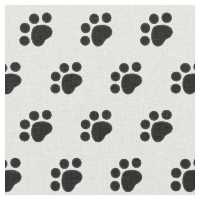Tissu Motif Empreinte de patte noir (Fermer)