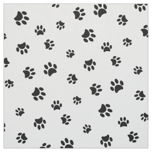 Tissu Motif Empreinte de patte noir