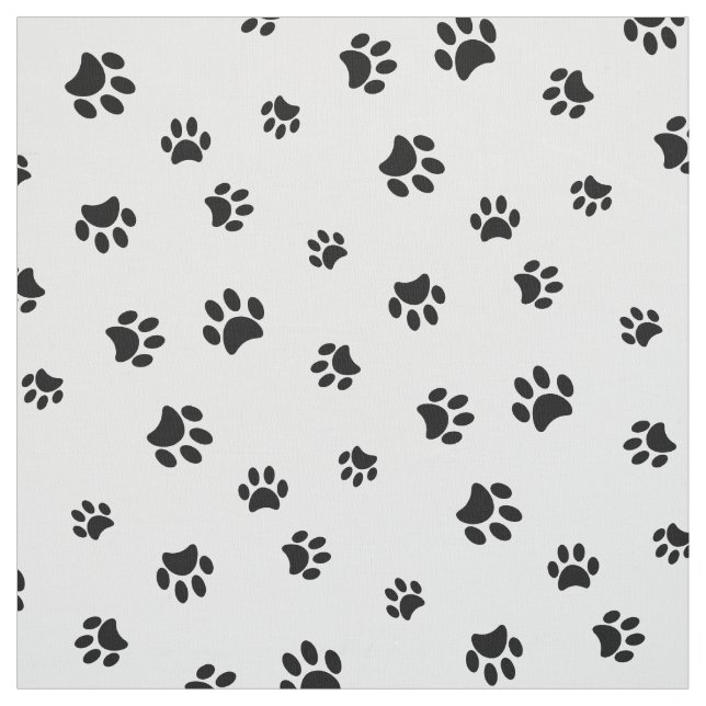 Tissu Motif Empreinte de patte noir (Échantillon)