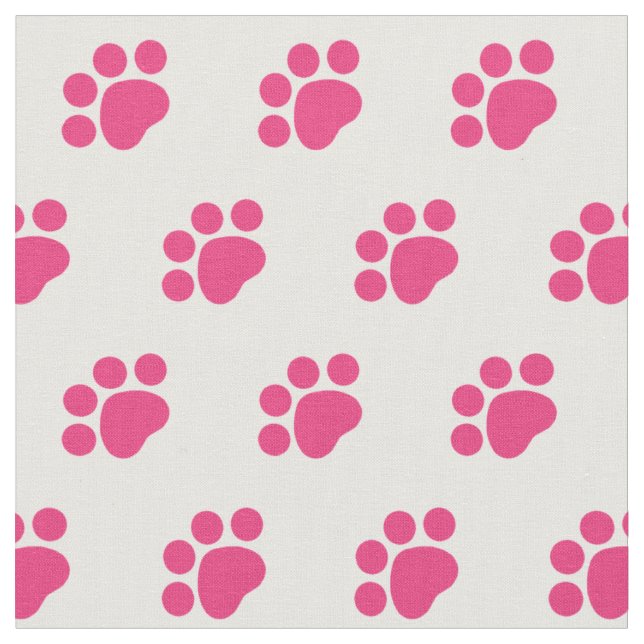 Tissu Motif Empreinte de patte rose (Fermer)