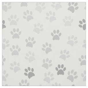 Tissu Motif Empreinte de patte sans gris