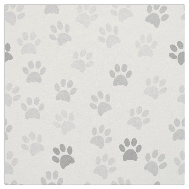 Tissu Motif Empreinte de patte sans gris (Échantillon)