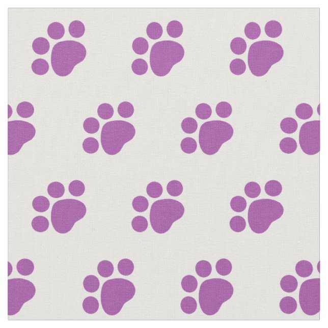 Tissu Motif Empreinte de patte violet (Fermer)