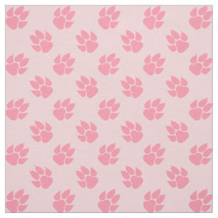 Tissu Motif Empreintes de Patte de Chien Rose