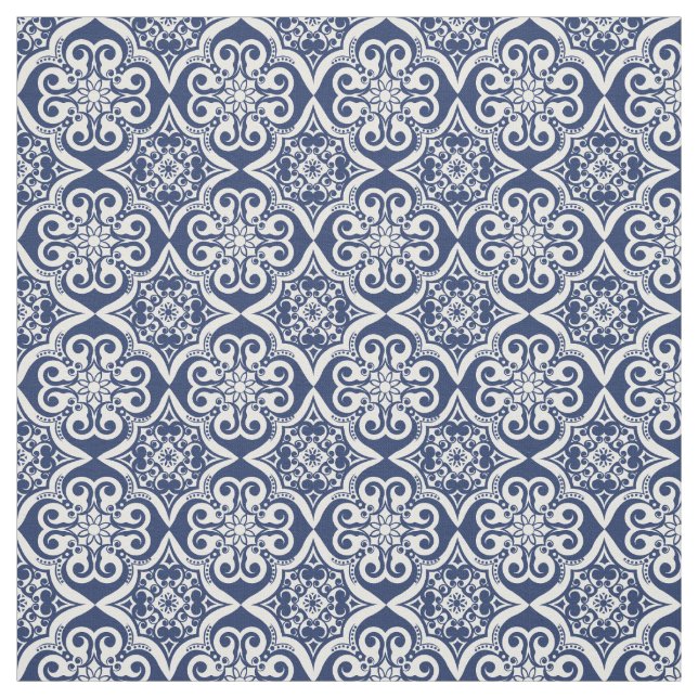 Tissu Motif en carreaux mexicain bleu et blanc (Échantillon)