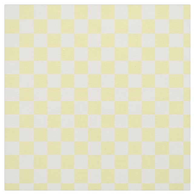 Tissu Motif en damier jaune et blanc été (Échantillon)