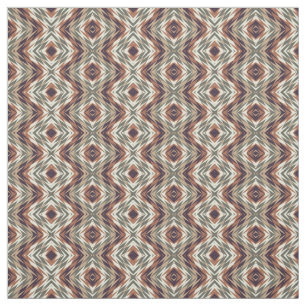 Tissu Motif en mosaïque Beige Brown Olive Green Aztec