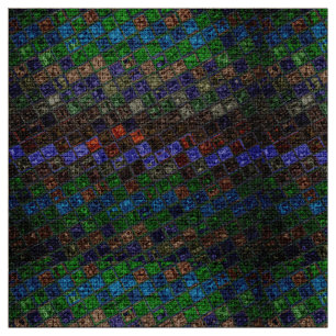 Tissu Motif en mosaïque colorée Burlap Rustique #6
