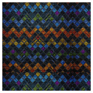 Tissu Motif en mosaïque colorée Burlap Rustique #9