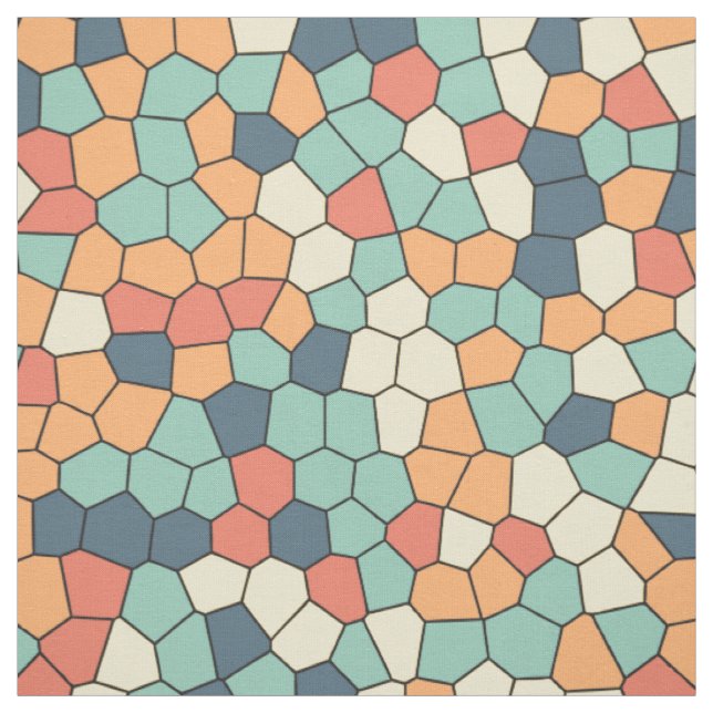 Tissu Motif en mosaïque multicolore (Échantillon)