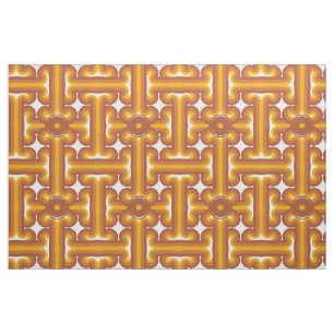 Tissu motif en osier les années 70 brun et orange
