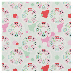Tissu motif en pastel d'arrière - plan de hibou de fleu