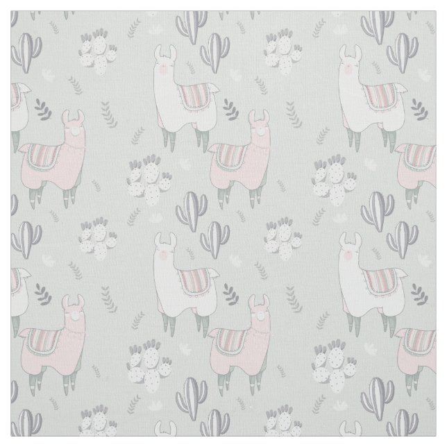 Tissu Motif en pastel de lama (Échantillon)