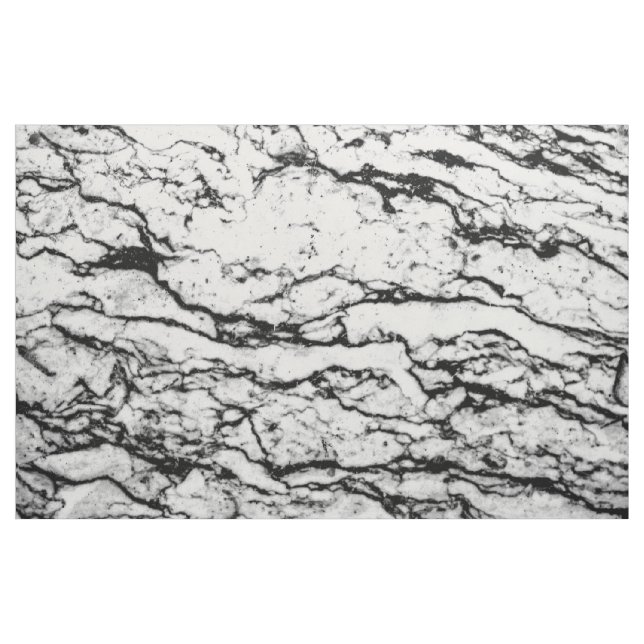Tissu Motif en pierre de marbre complexe noir et blanc (Yard)
