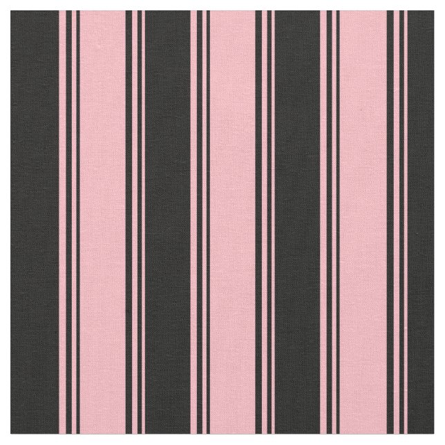 Tissu Motif en rayures rose clair et noire (Fermer)