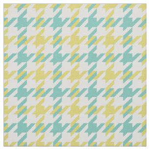 Tissu motif en terre cuite rétro jaune et menthe