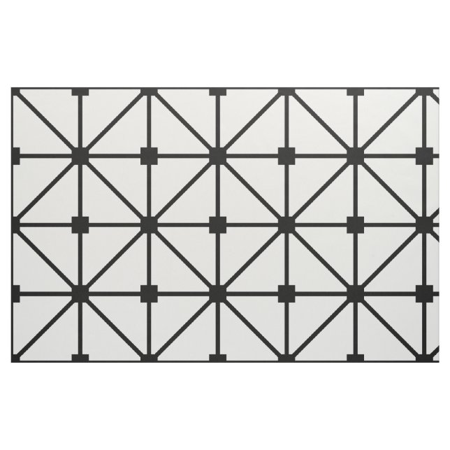 Tissu Motif en treillis blanc noir (Fat Quarter)