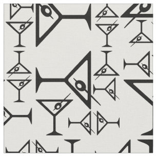 Tissu Motif en verre Martini décoratif Vintage Martinis