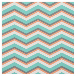 Tissu Motif en zig-zag gris turquoise de Chevron de