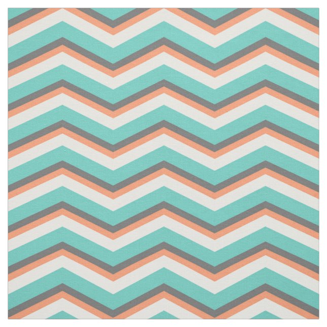 Tissu Motif en zig-zag gris turquoise de Chevron de (Échantillon)