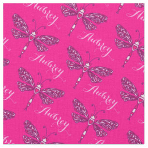Tissu Motif encré par libellule personnalisé de nom de