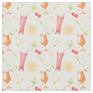 Tissu Motif esquissé de cocktail