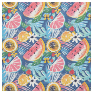 Tissu Motif Estival Botanique