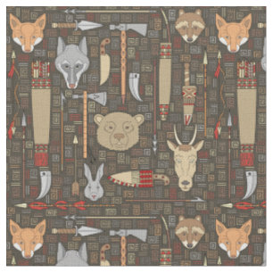 Tissu Motif ethnique de chasse