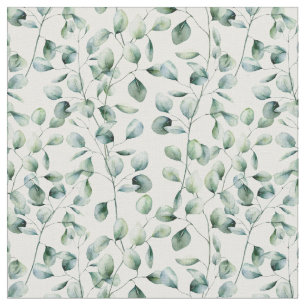 Tissu Motif Eucalyptus aquarelle